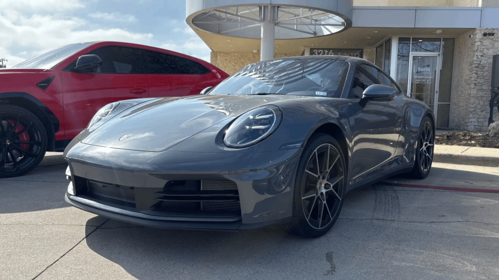 Car on the original lot background